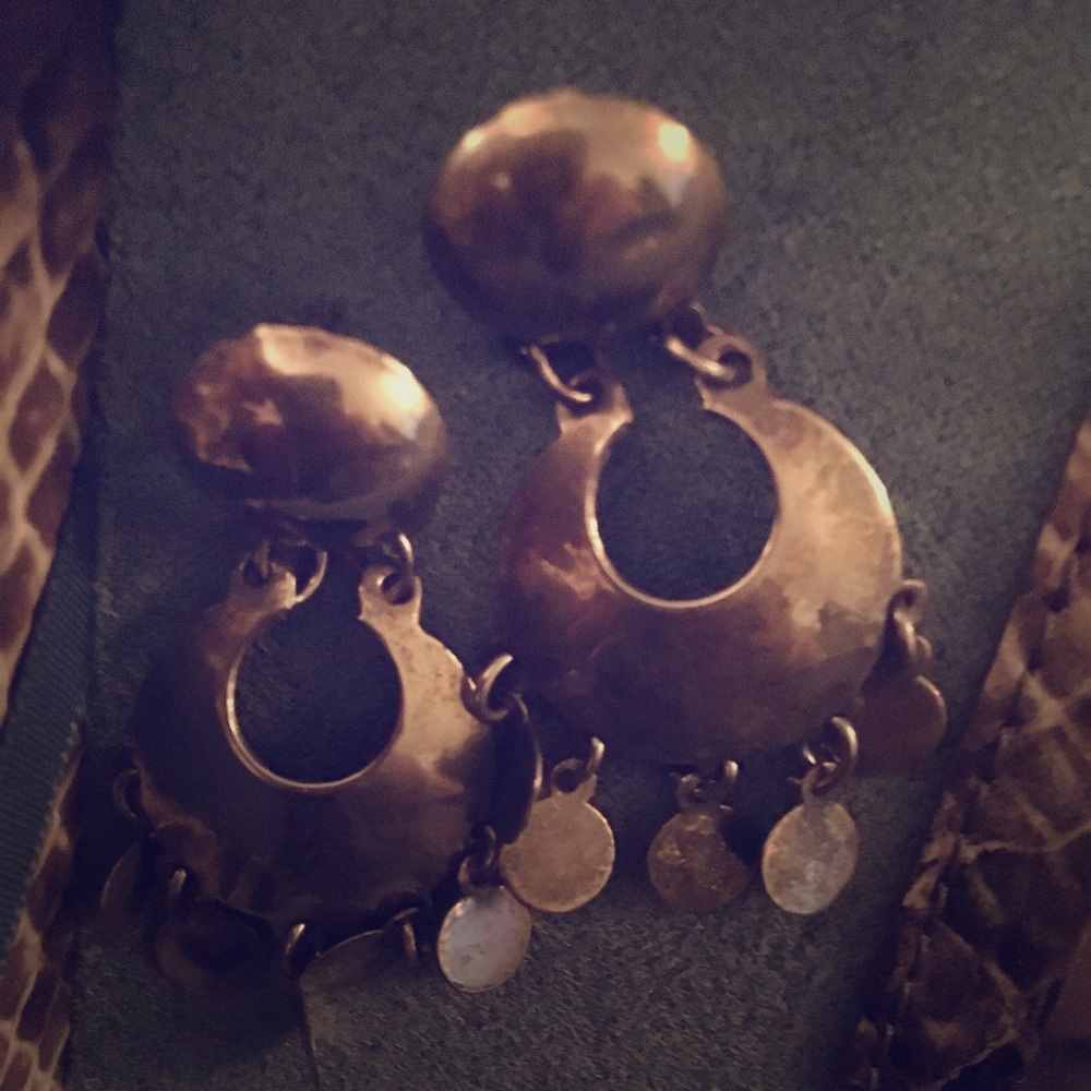 Boho sterling silver pierced earrings.